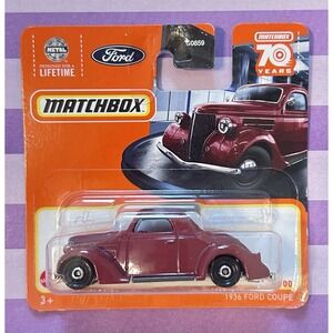 Matchbox 1936 Ford Coupe Car 70 Years Diecast 1:64 Maroon 2023